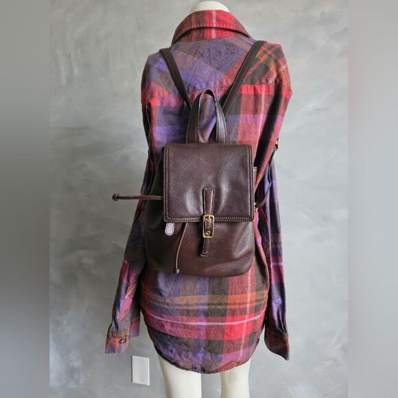 Vintage Coach Legacy Collection Leather Backpack 9858 Brown Gold 10x8x5 main image 13